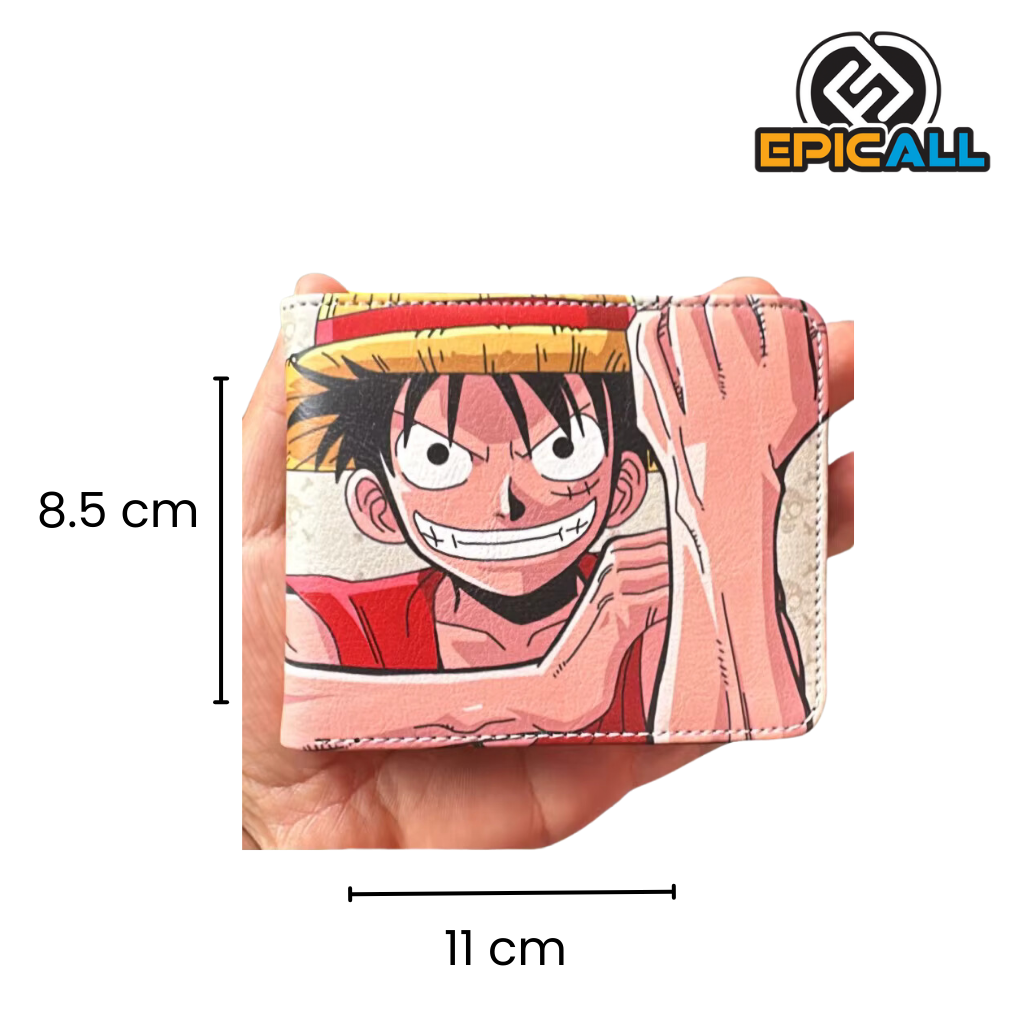 Medidas de la billetera cerrada, 8.5cm de alto y 11cm de ancho