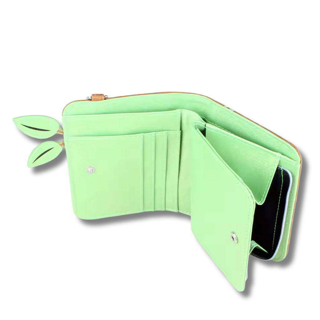 Billetera Groot de Guardianes de la Galaxia Marvel, bolsillo interior abierto.