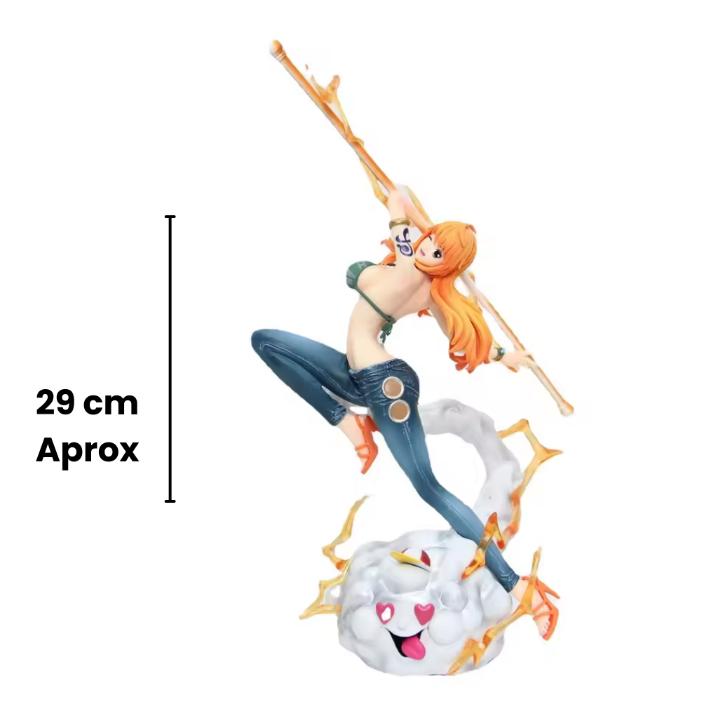 Una figura de acción de Nami, un personaje del anime One Piece. Nami 29 cm de alto