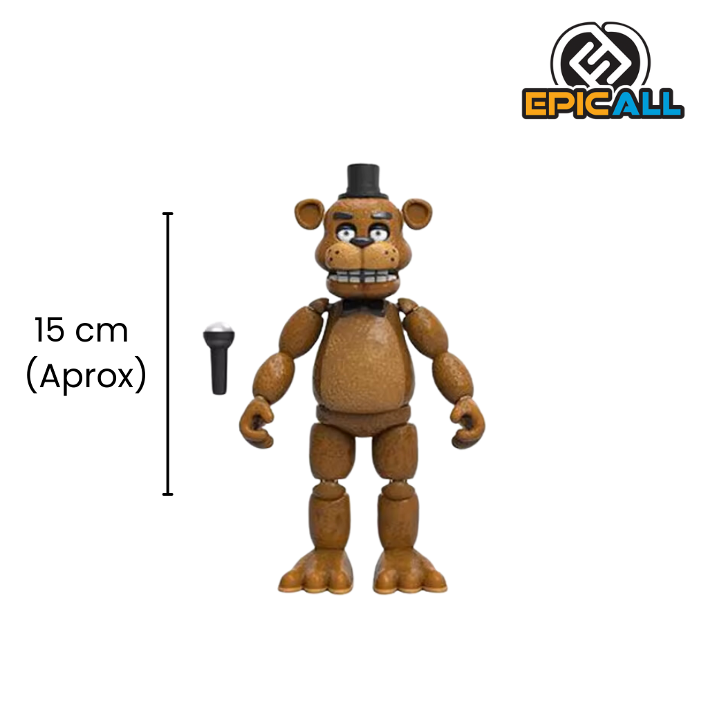 Una figura de acción articulada de Freddy Fazbear, 15 cm de alto