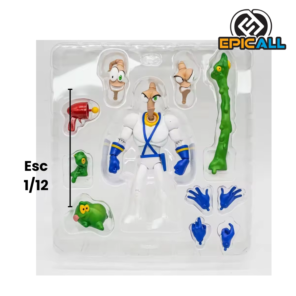 Una figura de acción articulada de Earthworm Jim, escala 1/12