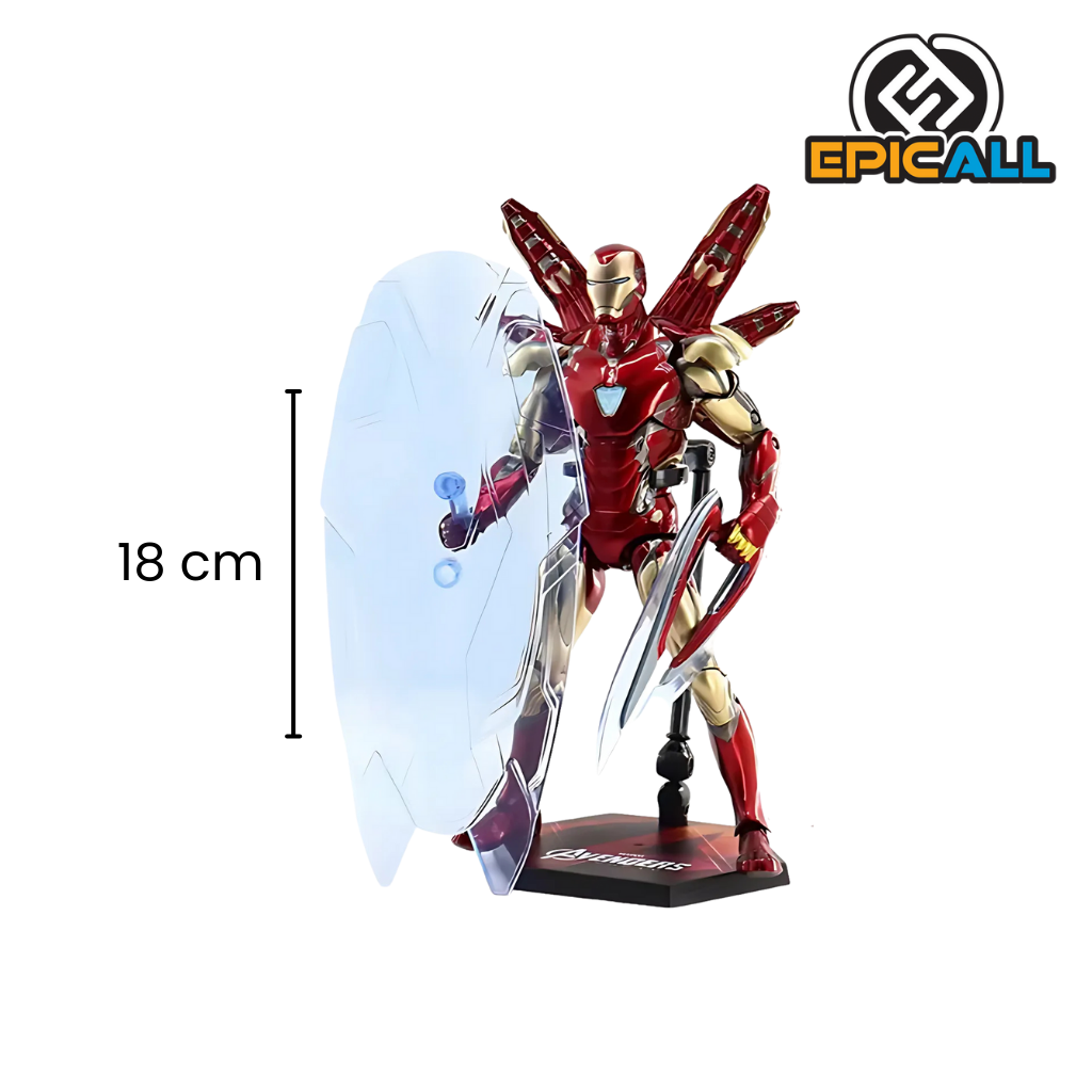 Una figura de acción articulada de Iron Man Mark 85, alto de 18 cm