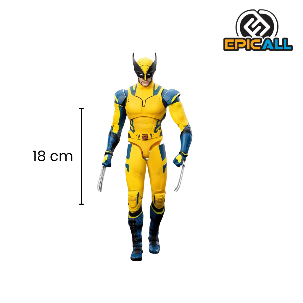Una figura de acción articulada de Wolverine, de 18 cm de alto