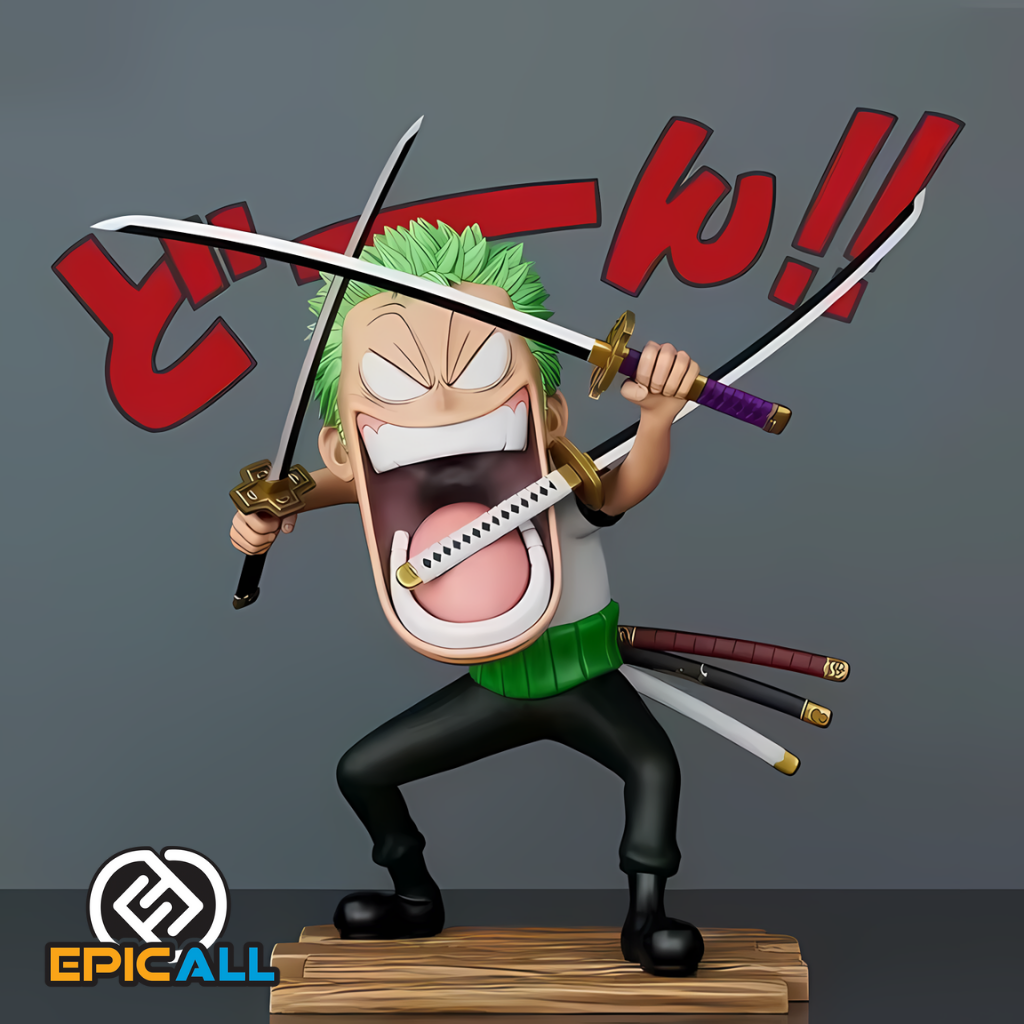 Figuras Gachapon Luffy, Zoro y Sanji Gritos 15cm - One Piece