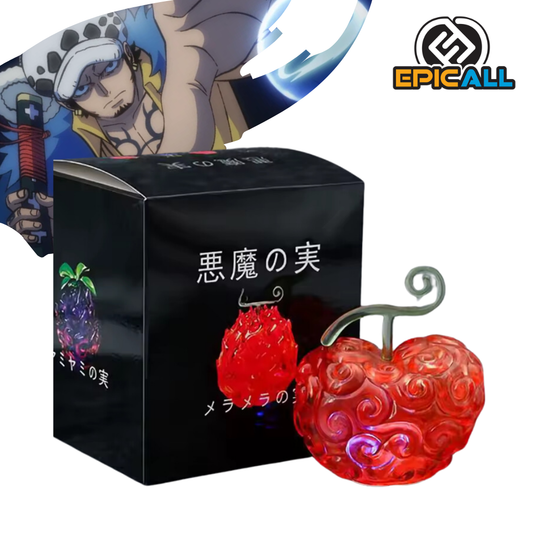 Una réplica de la Fruta Ope Ope no Mi de One Piece. Es una fruta de color rojo con un tallo dorado y una textura rugosa. Emite una luz suave desde su interior.