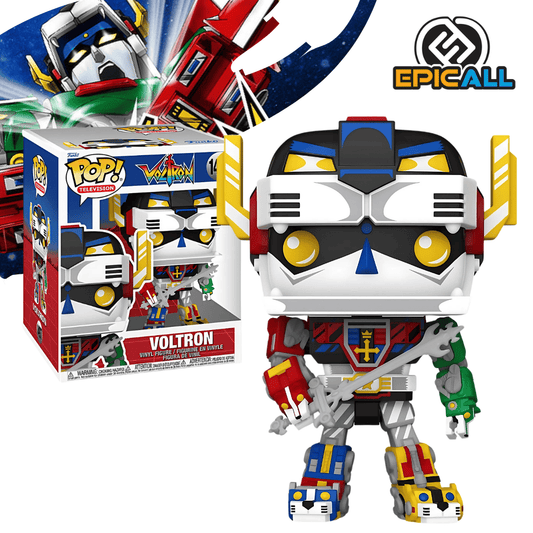 Figura Funko Pop! Super Voltron Retro #1497 de 6 pulgadas, atras se ve la caja original del producto.