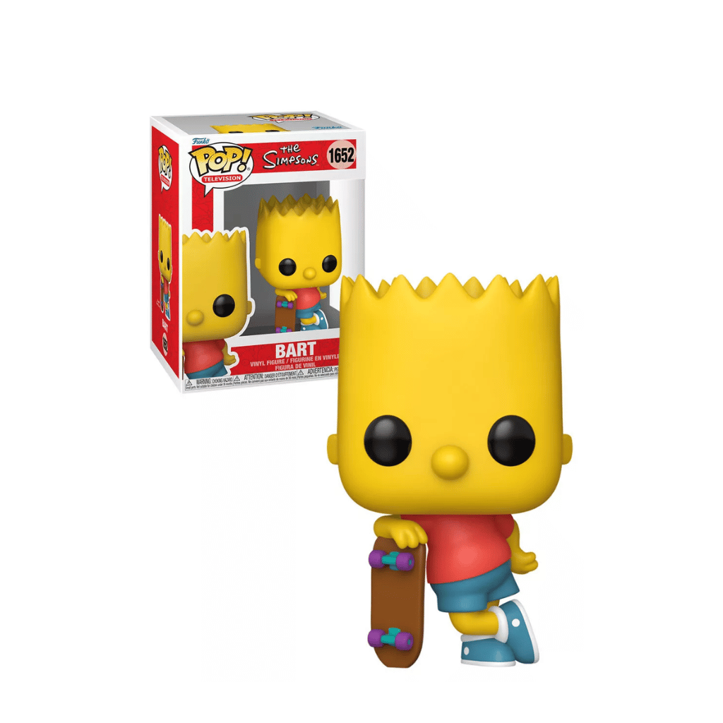 Figura Funko Pop Bart Simpson #1652 – The Simpsons – Con Skateboard con fondo blanco