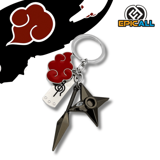 Llavero De Acero Akatsuki - Naruto - Diseño Shuriken y Kunai