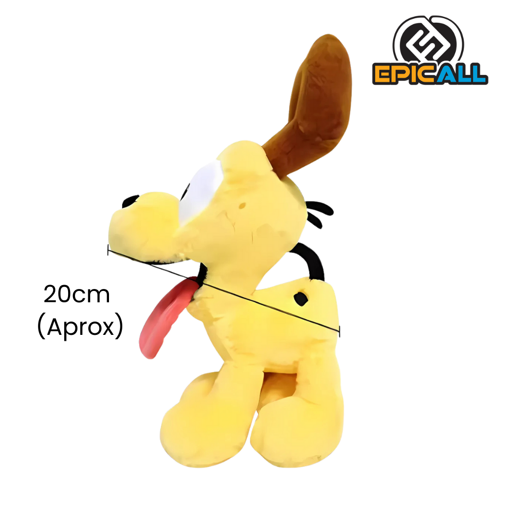 Vista lateral con las medidas del peluche, 20cm