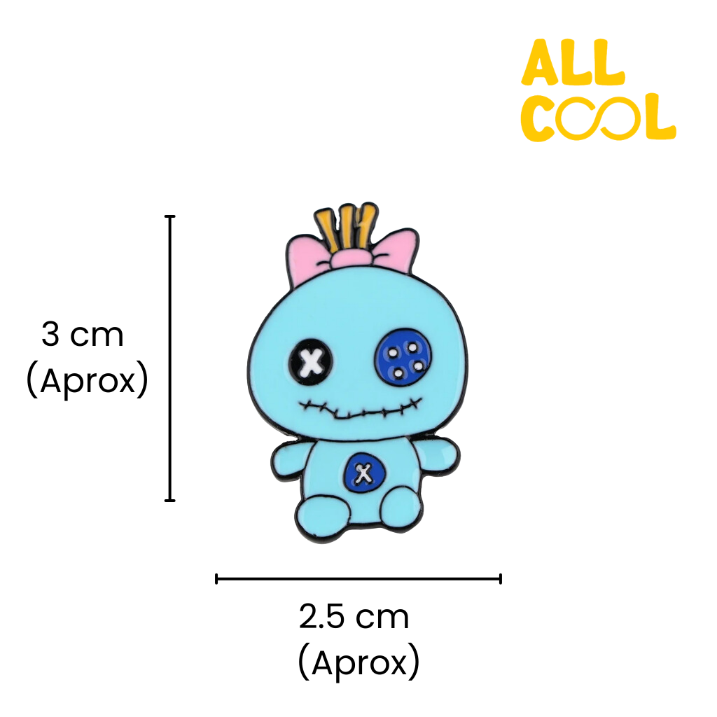 Medidas del pin metalico, 3cm de alto por 2.5cm de ancho