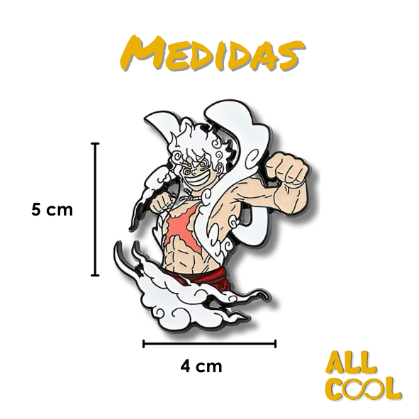 Medidas del pin metalico, 5cm de alto por 4cm de ancho