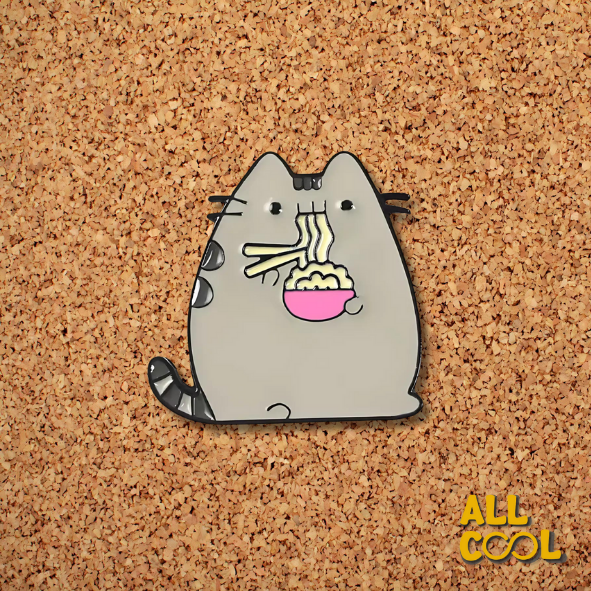 Pin Metálico Pusheen con Fideos #211