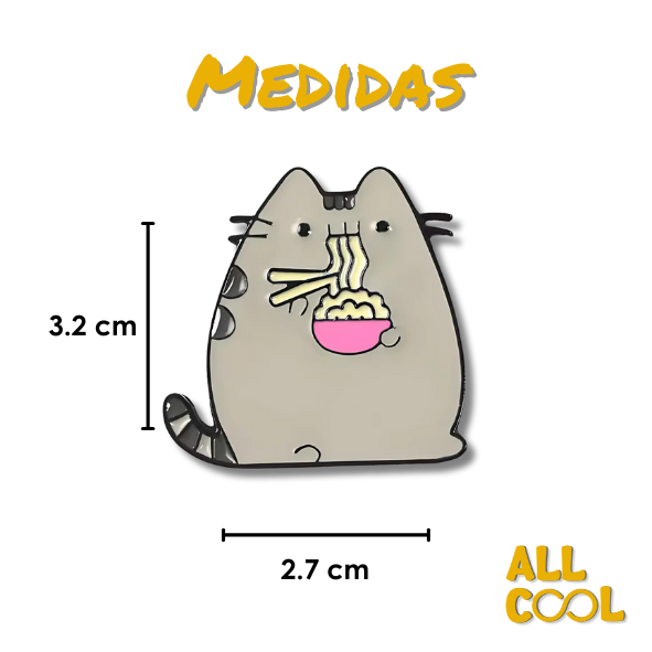Pin Metálico Pusheen con Fideos #211