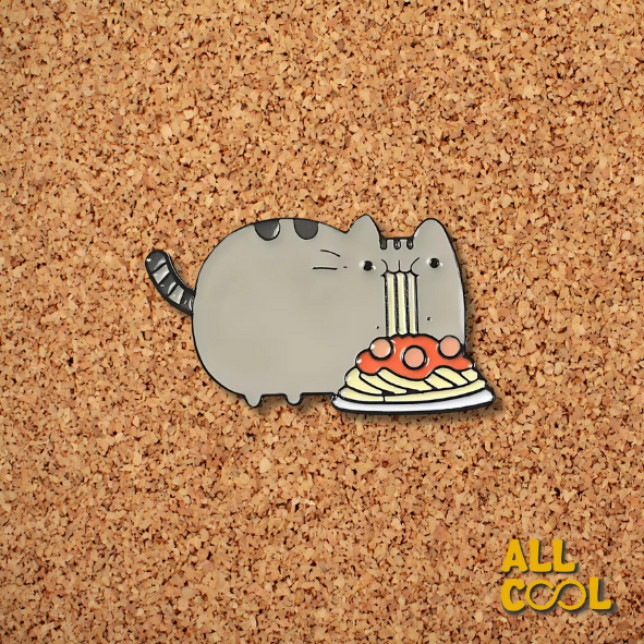 Pin Metálico Pusheen con Pasta Bolognesa #225