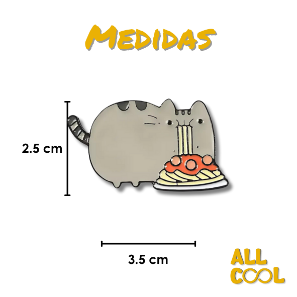 Pin Metálico Pusheen con Pasta Bolognesa #225