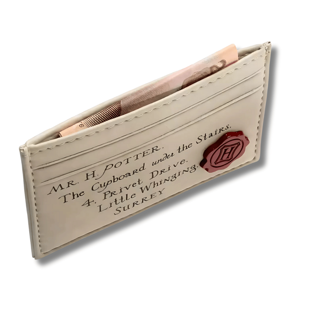 Billetera y Porta Tarjetas Delgado - Harry Potter - Carta De Hogwarts, bolsillo para billetes