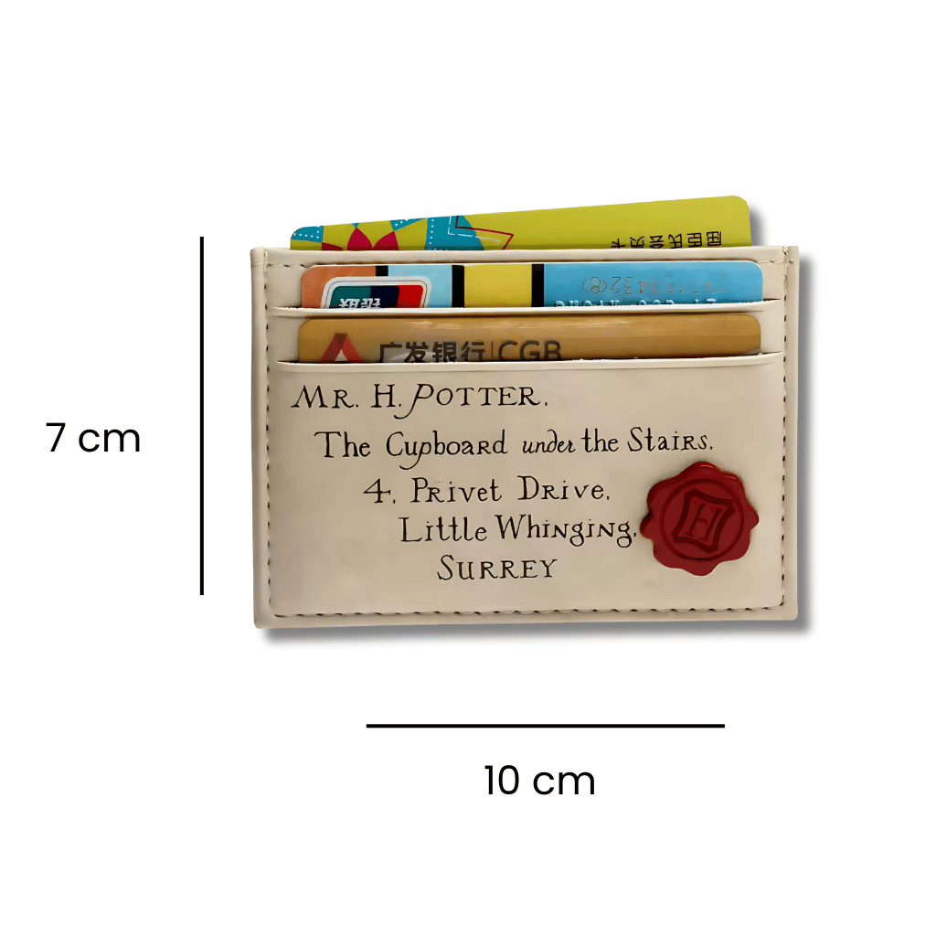 Medidas de la Billetera y Porta Tarjetas Delgado - Harry Potter - Carta De Hogwarts