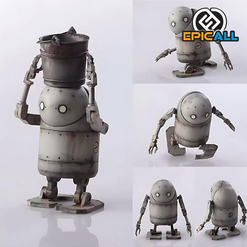 Collage de fotos del robot que viene junto a la figura de 2B.