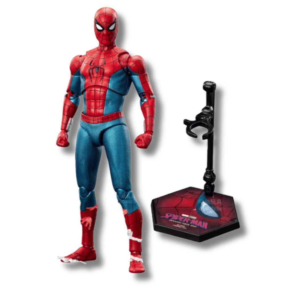 Figura articulada coleccionable de Spider-Man de la línea Brand New Day por ZD Toys, con una altura de 18 cm, luciendo su clásico traje rojo y azul con detalles texturizados, en su empaque de blíster negro.