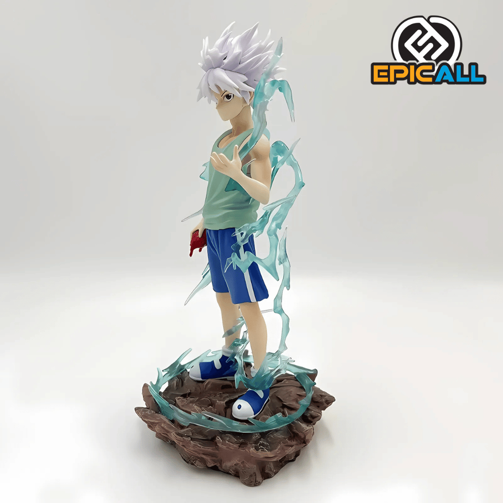 Vista lateral izquierda de la figura de Killua.