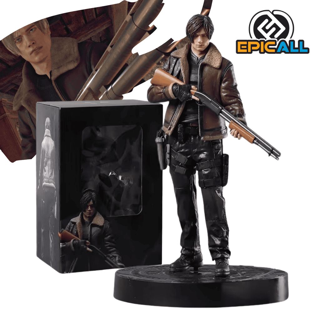 Una figura de acción de Leon S. Kennedy, el protagonista del videojuego Resident Evil 4. Leon