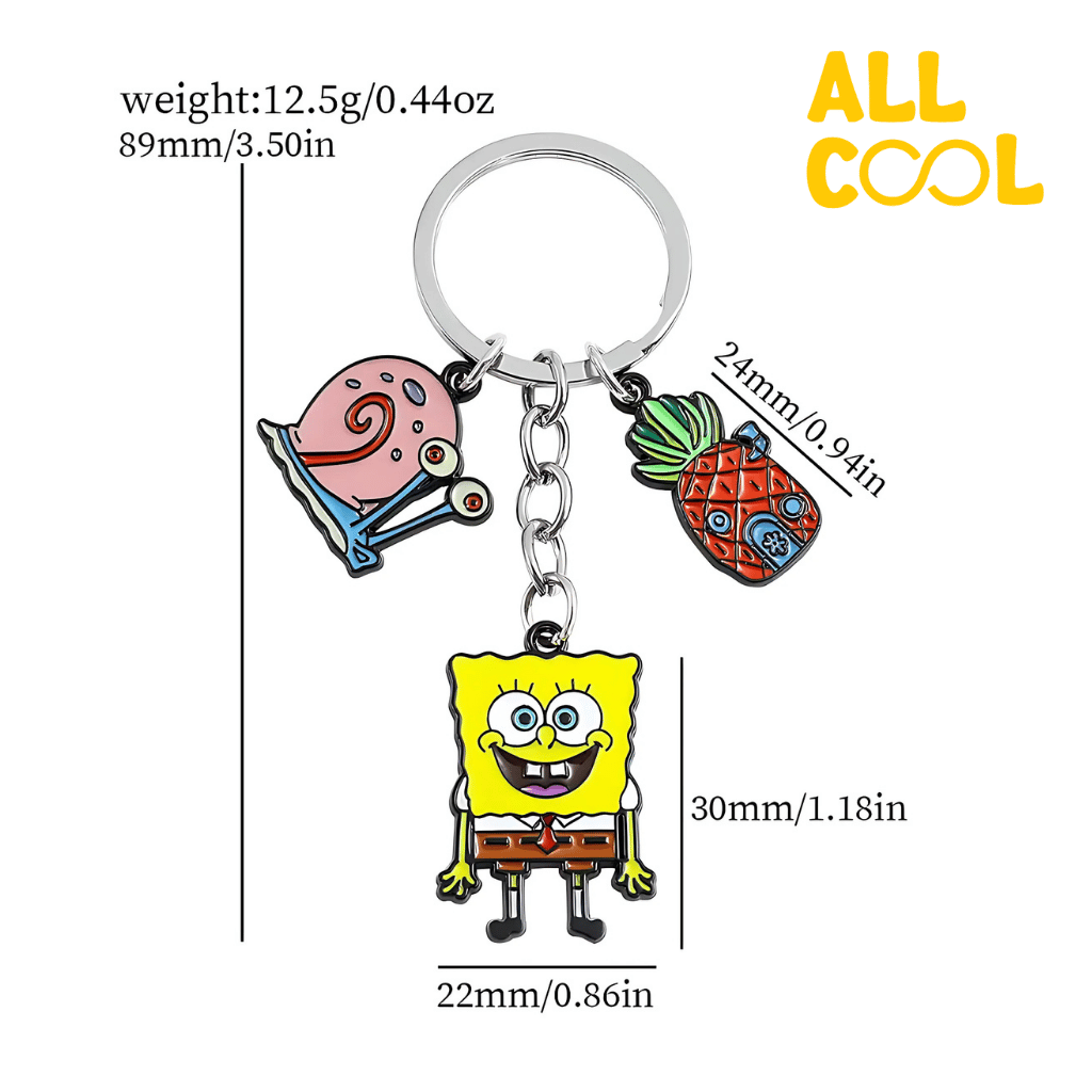 Medidas del llavero de Bob Esponja