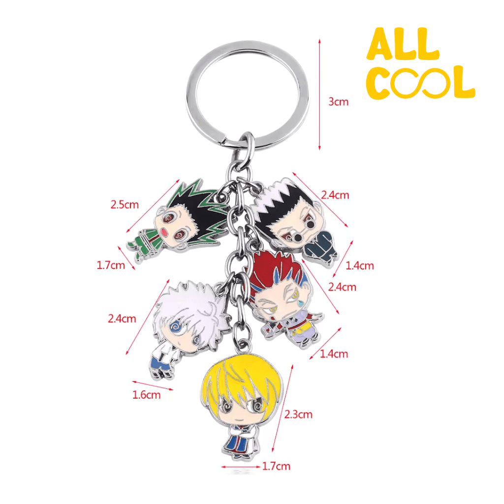 Medidas del llavero y los dijes.