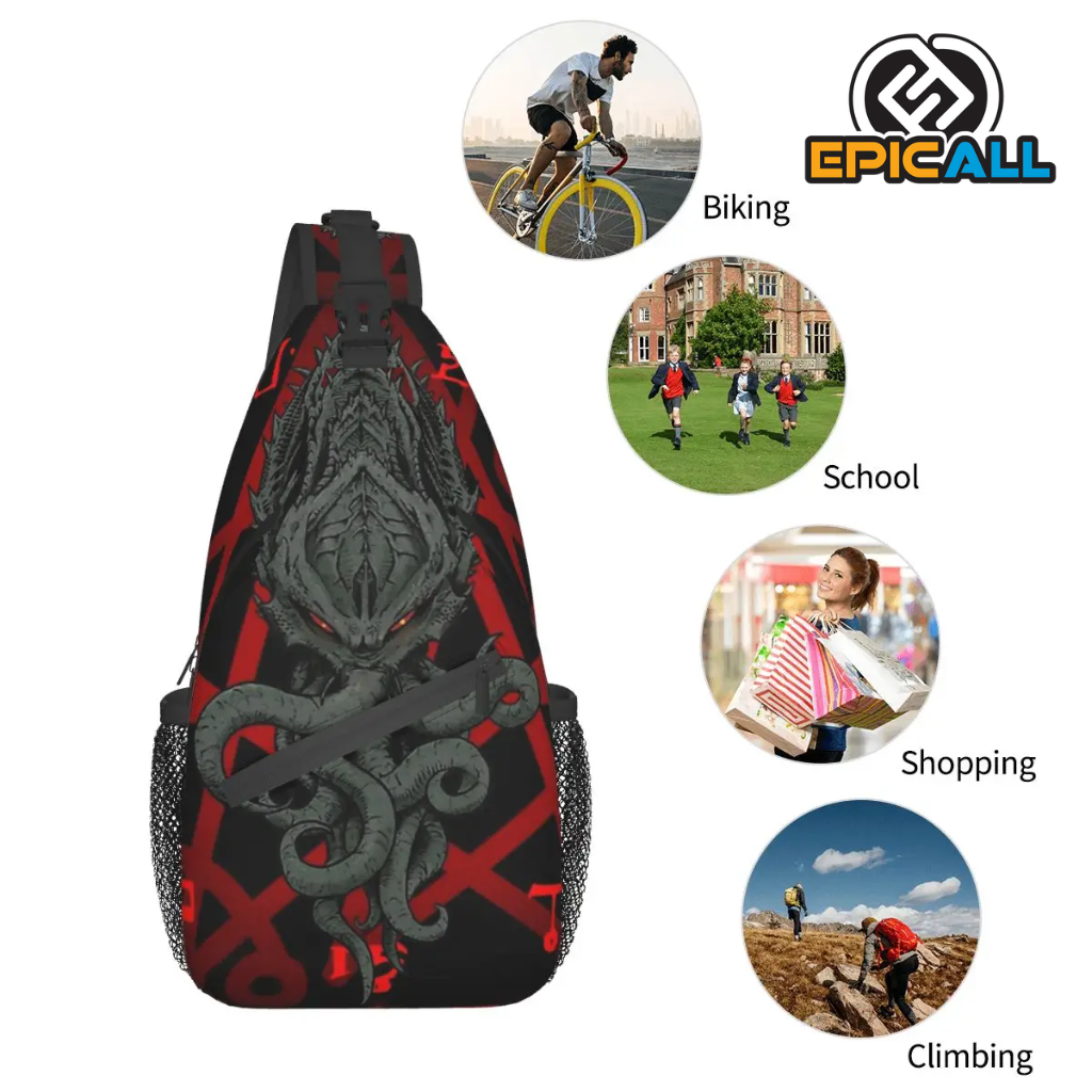 Bolso Cruzado Cthulhu Color Rojo