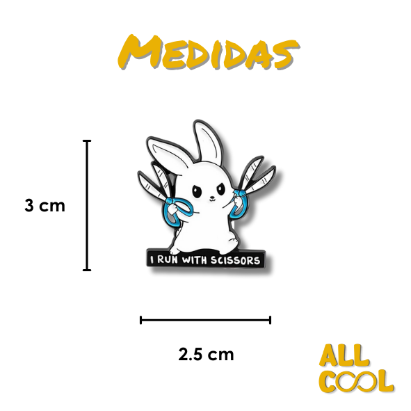 Medidas del pin metalico, 3cm por 2.5cm