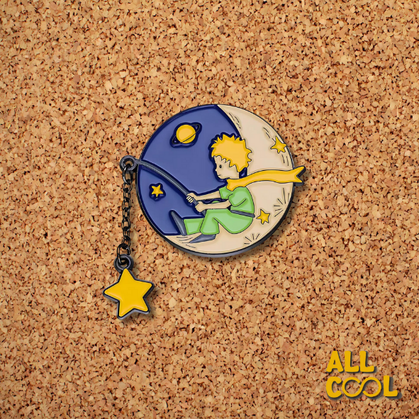 Pin Metalico El Principito Pescando Estrellas #176