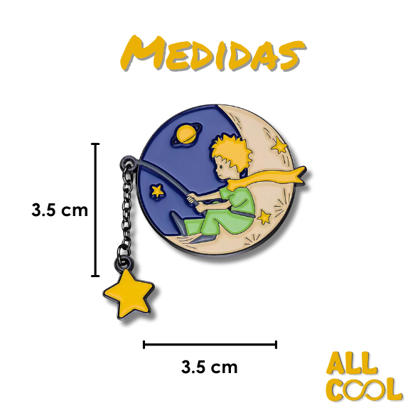 Pin Metalico El Principito Pescando Estrellas #176