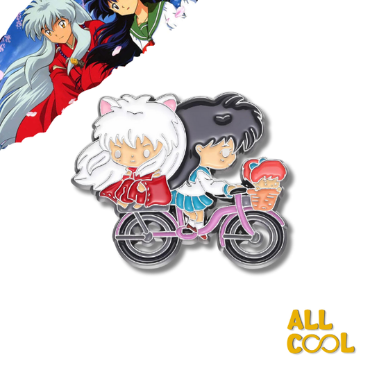 Pin Metálico Inuyasha y Kagome en Bicicleta #212