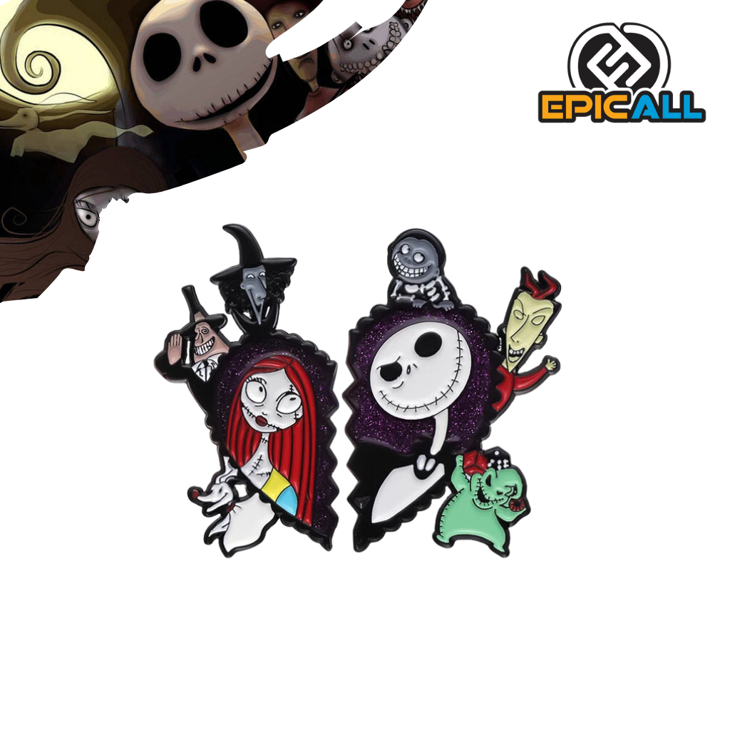 Pin Metálico Jack y Sally Corazon 2 en 1 - El extraño mundo de jack #103