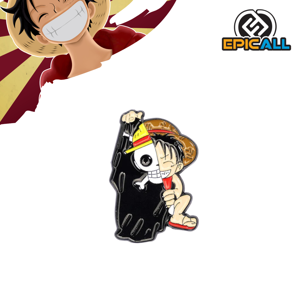 Pin Metálico Luffy W/ Jolly Roger - One Piece #47