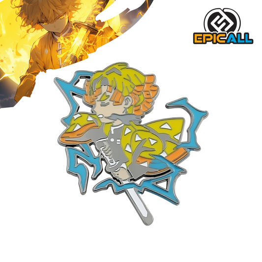 Pin Metálico Zenitsu Agatsuma W/ Respiración Del Rayo - Demon Slayer #34