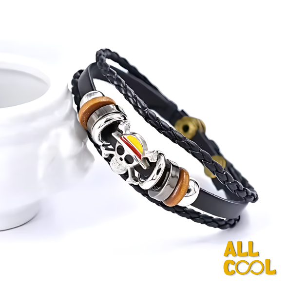 Pulsera Sombreros de Paja One Piece - Accesorio de Cuerina