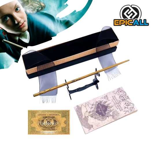 Set de la varita de Luna Lovegood, Mapa, Ticket y Base - Harry Potter