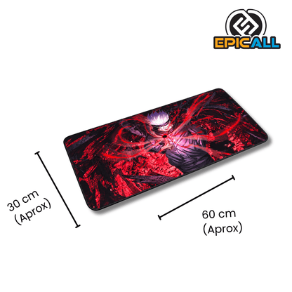 Mouse Pad Gamer 30x60 Diseño Satoru Gojo Rojo - Jujutsu Kaisen