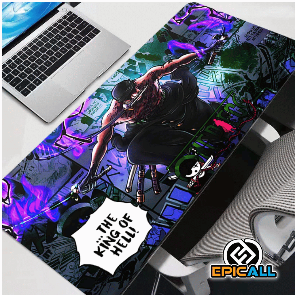 Mouse Pad Gamer 30x60 Diseño Roronoa Zoro The King of Hell - One Piece
