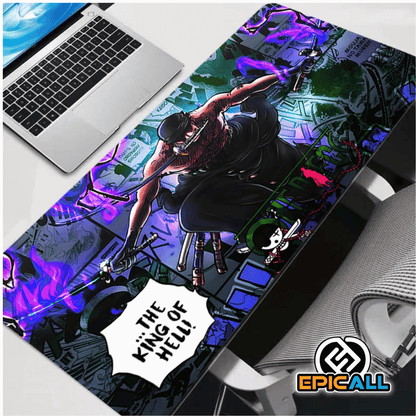 Mouse Pad Gamer 30x60 Diseño Roronoa Zoro The King of Hell - One Piece