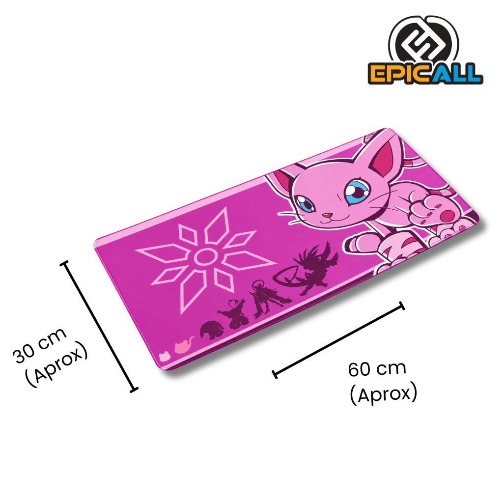 Mouse Pad Gamer 30x60 Diseño Gatomon - Digimon
