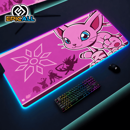 Mouse Pad Gamer 30x60 Diseño Gatomon - Digimon