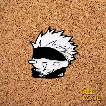 Pin metalico de Satoru Gojo con venda en blanco y negro - Jujutsu Kaisen #232