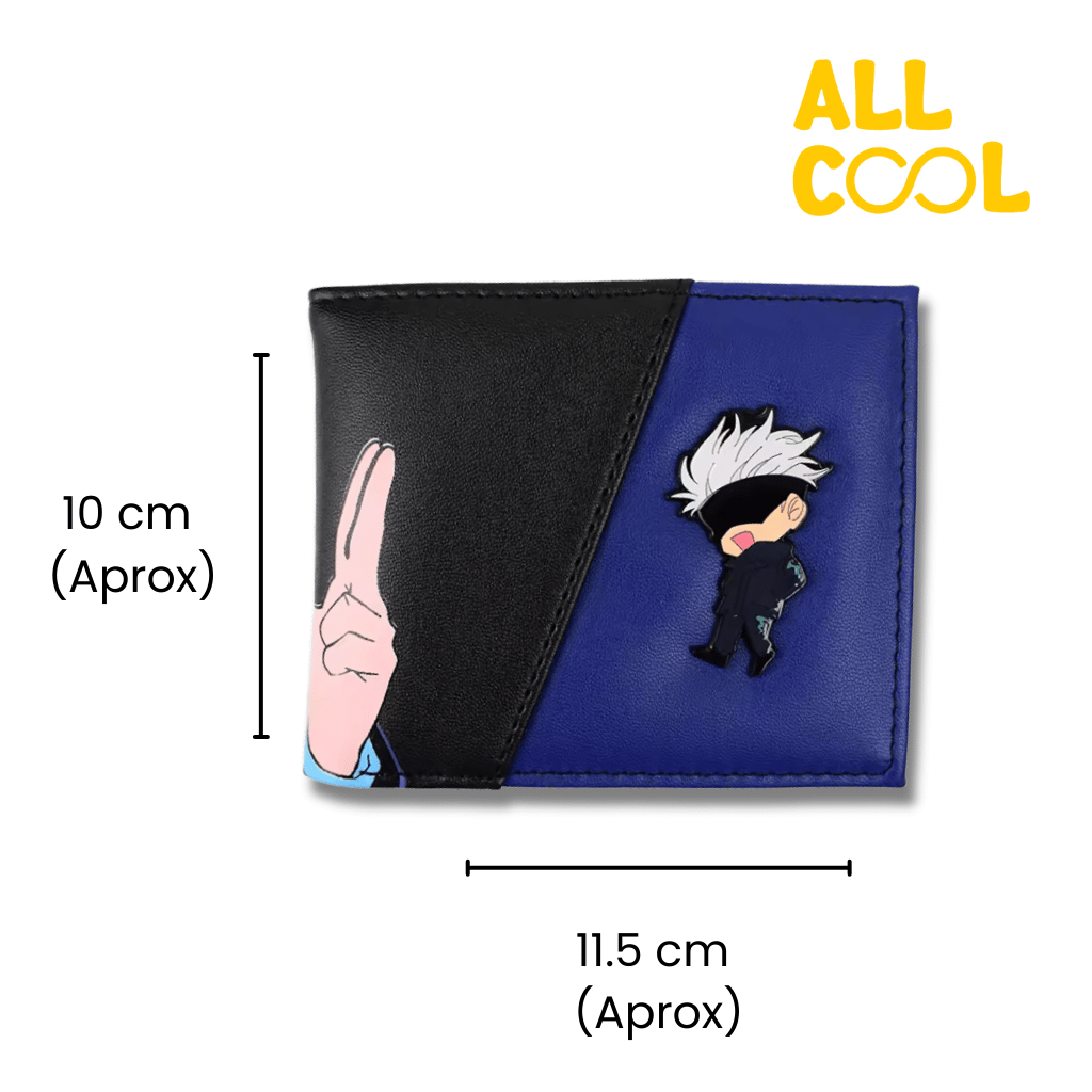 Medidas de la billetera de Gojo, 10cm por 11.5cm aproximadamente