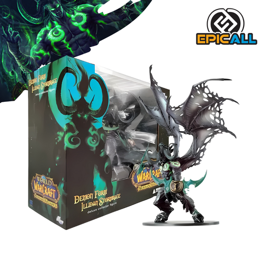 Estatua de Illidan Stormrage de 20cm con alas extendidas y armado con las Glaives de Azzinoth.