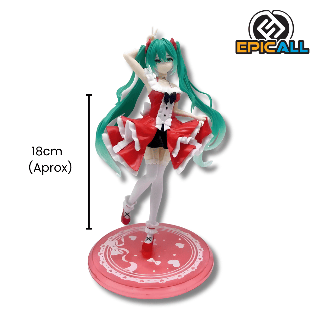 Figura Estatua Hatsune Miku Lolita Con Vestido Rojo