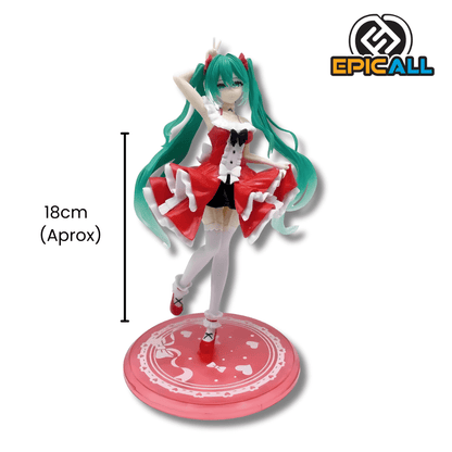 Figura Estatua Hatsune Miku Lolita Con Vestido Rojo