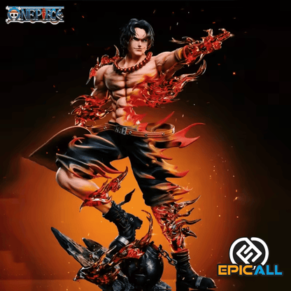 Figura Estatua Portgas D Ace en Llamas 26cm - One Piece