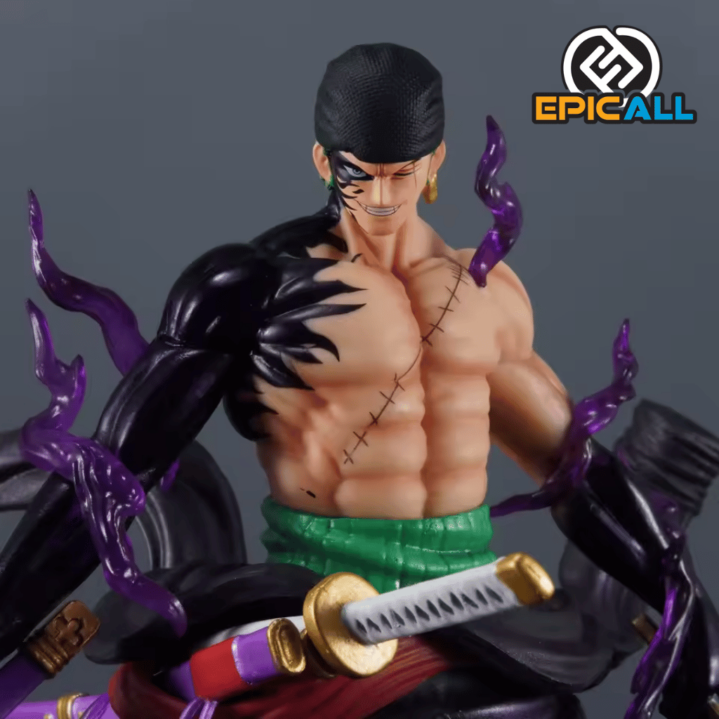 Figura Estatua Roronoa Zoro Wano Dual Blades 25cm