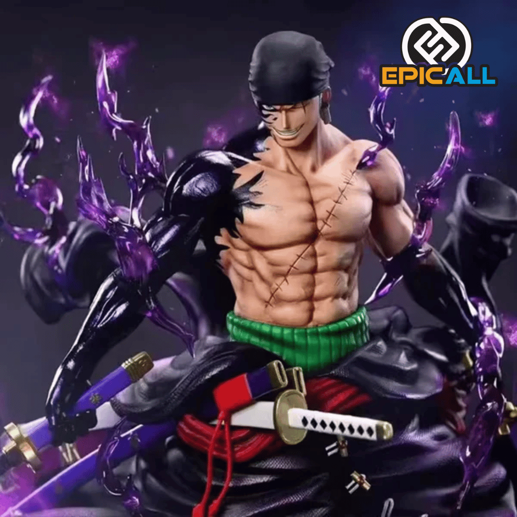 Figura Estatua Roronoa Zoro Wano Dual Blades 25cm